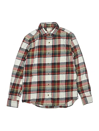 Pre-owned Crewcuts Outlet Kids' Long Sleeve Button Down Shirt In Green
