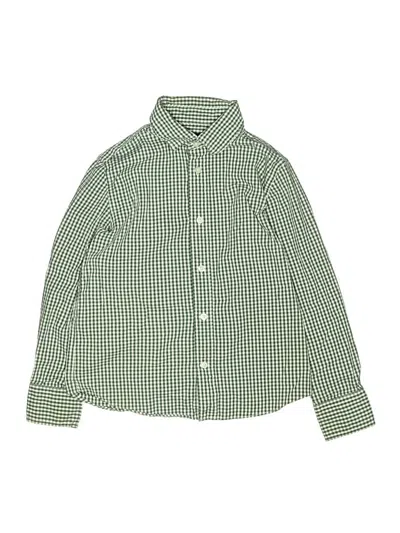 Pre-owned Crewcuts Outlet Kids' Long Sleeve Button Down Shirt In Green