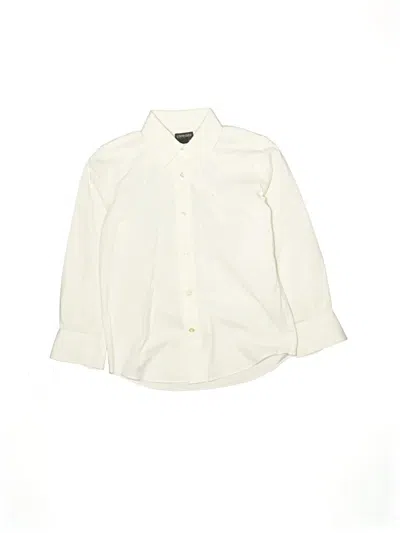 Pre-owned Crewcuts Outlet Kids' Long Sleeve Button Down Shirt In Ivory