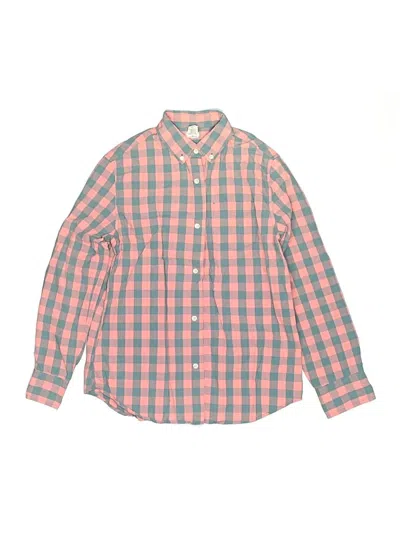 Pre-owned Crewcuts Outlet Kids' Long Sleeve Button Down Shirt In Pink