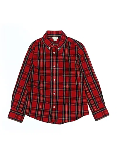 Pre-owned Crewcuts Outlet Kids' Long Sleeve Button Down Shirt In Red