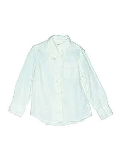 Pre-owned Crewcuts Outlet Kids' Long Sleeve Button Down Shirt In White