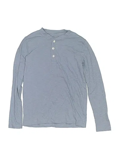 Pre-owned Crewcuts Outlet Kids' Long Sleeve Henley Shirt In Blue