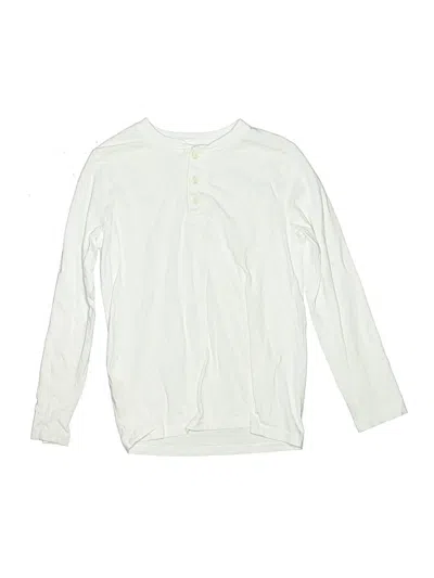 Pre-owned Crewcuts Outlet Kids' Long Sleeve Henley Shirt In Ivory