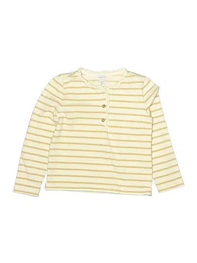 Pre-owned Crewcuts Outlet Kids' Long Sleeve Henley Shirt In Yellow