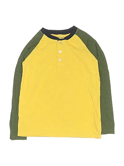Pre-owned Crewcuts Outlet Kids' Long Sleeve Henley Shirt In Yellow