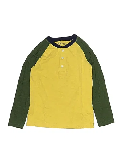 Pre-owned Crewcuts Outlet Kids' Long Sleeve Henley Shirt In Yellow