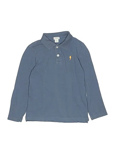 Pre-owned Crewcuts Outlet Kids' Long Sleeve Polo Shirt In Blue