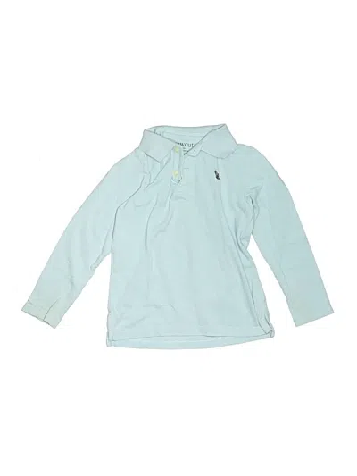 Pre-owned Crewcuts Outlet Kids' Long Sleeve Polo Shirt In Blue