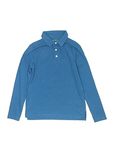 Pre-owned Crewcuts Outlet Kids' Long Sleeve Polo Shirt In Blue