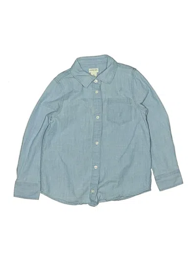 Pre-owned Crewcuts Outlet Kids' Long Sleeve Polo Shirt In Blue