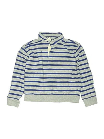 Pre-owned Crewcuts Outlet Kids' Long Sleeve Polo Shirt In Blue