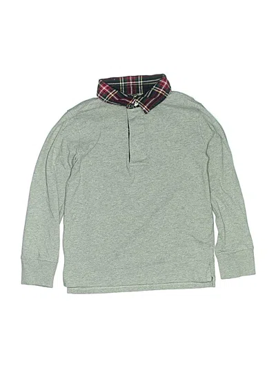Pre-owned Crewcuts Outlet Kids' Long Sleeve Polo Shirt In Gray
