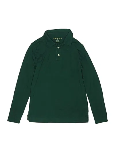 Pre-owned Crewcuts Outlet Kids' Long Sleeve Polo Shirt In Green