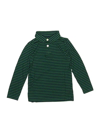 Pre-owned Crewcuts Outlet Kids' Long Sleeve Polo Shirt In Green