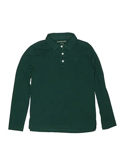 Pre-owned Crewcuts Outlet Kids' Long Sleeve Polo Shirt In Green