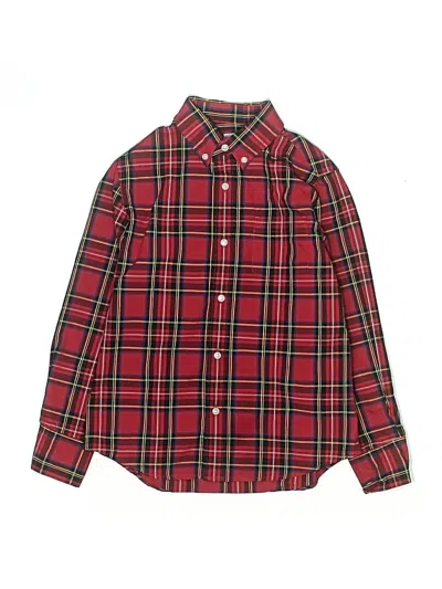 Pre-owned Crewcuts Outlet Kids' Long Sleeve Polo Shirt In Red