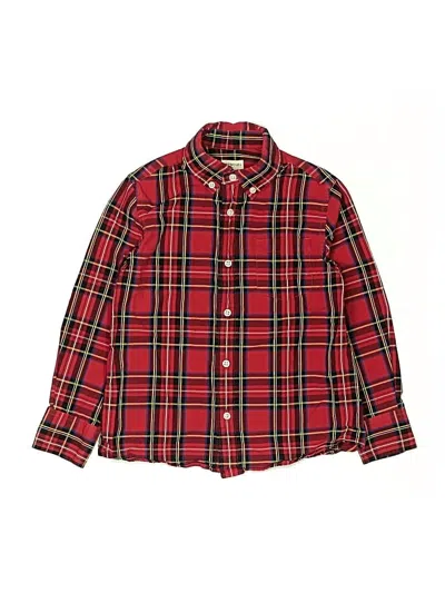 Pre-owned Crewcuts Outlet Kids' Long Sleeve Polo Shirt In Red