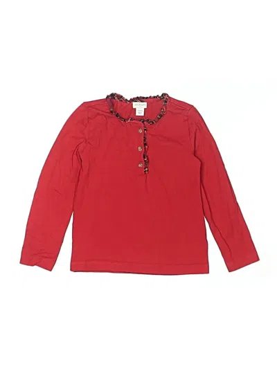 Pre-owned Crewcuts Outlet Kids' Long Sleeve Polo Shirt In Red