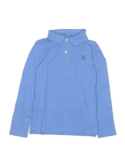 Pre-owned Crewcuts Outlet Kids' Long Sleeve Top Blue Tops
