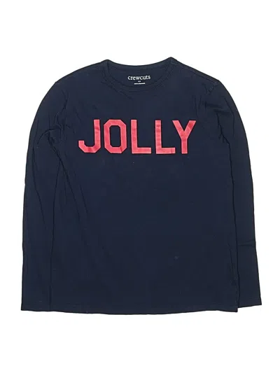 Pre-owned Crewcuts Outlet Kids' Long Sleeve T-shirt In Blue
