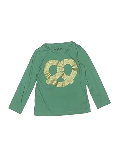 Pre-owned Crewcuts Outlet Kids' Long Sleeve T-shirt In Green