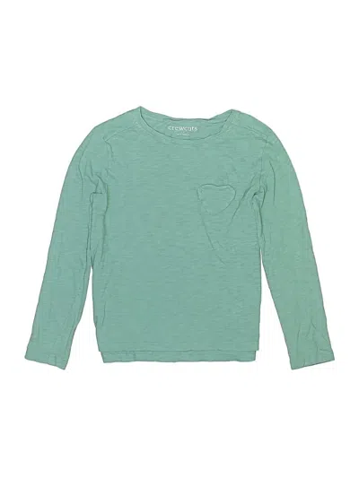 Pre-owned Crewcuts Outlet Kids' Long Sleeve T-shirt In Green