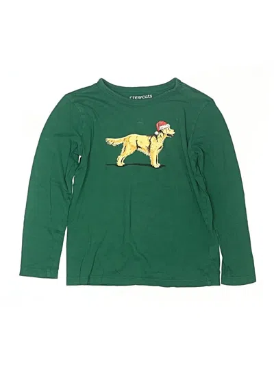 Pre-owned Crewcuts Outlet Kids' Long Sleeve T-shirt In Green
