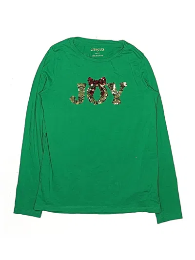 Pre-owned Crewcuts Outlet Kids' Long Sleeve T-shirt In Green