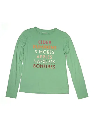 Pre-owned Crewcuts Outlet Kids' Long Sleeve T-shirt In Green
