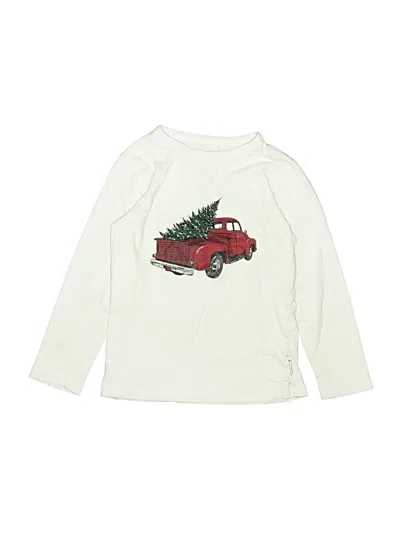 Pre-owned Crewcuts Outlet Kids' Long Sleeve T-shirt In Ivory