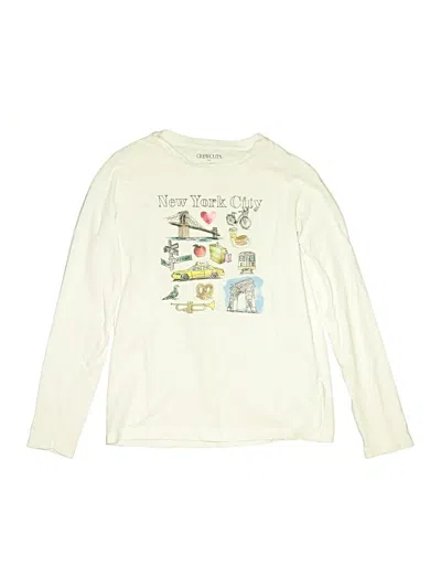 Pre-owned Crewcuts Outlet Kids' Long Sleeve T-shirt In Ivory