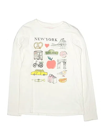 Pre-owned Crewcuts Outlet Kids' Long Sleeve T-shirt In Ivory
