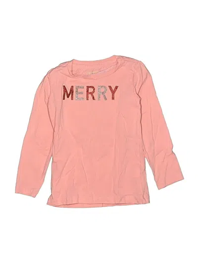 Pre-owned Crewcuts Outlet Kids' Long Sleeve T-shirt In Pink
