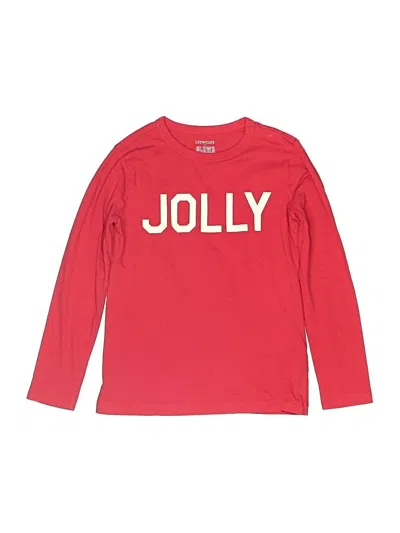 Pre-owned Crewcuts Outlet Kids' Long Sleeve T-shirt In Red