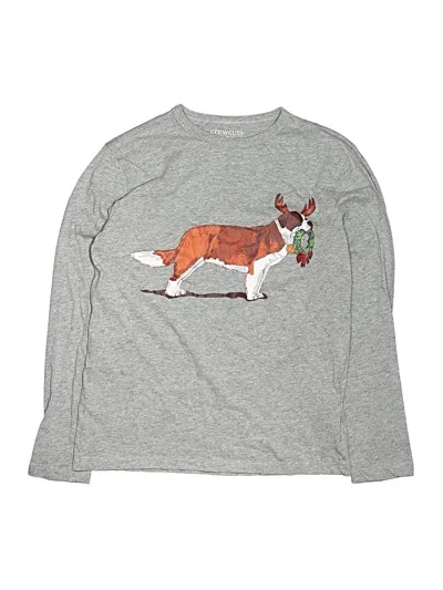 Pre-owned Crewcuts Outlet Kids' Long Sleeve T-shirt In Silver