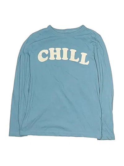 Pre-owned Crewcuts Outlet Kids' Long Sleeve T-shirt In Teal