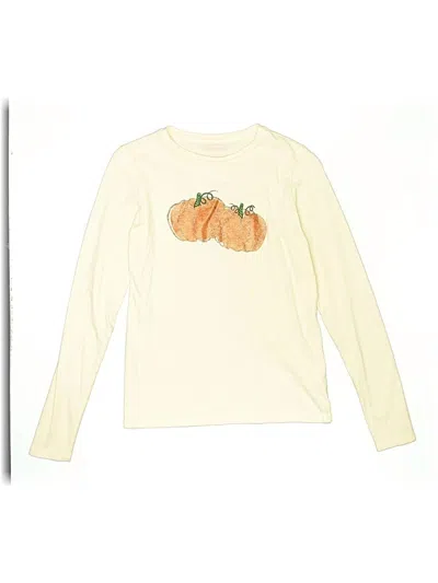 Pre-owned Crewcuts Outlet Kids' Long Sleeve T-shirt In White