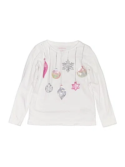 Pre-owned Crewcuts Outlet Kids' Long Sleeve T-shirt In White