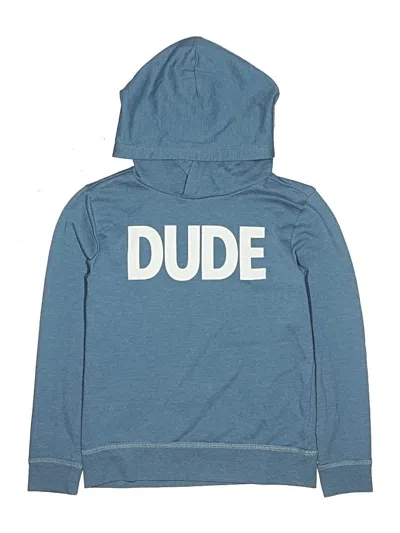 Pre-owned Crewcuts Outlet Kids' Pullover Hoodie In Blue