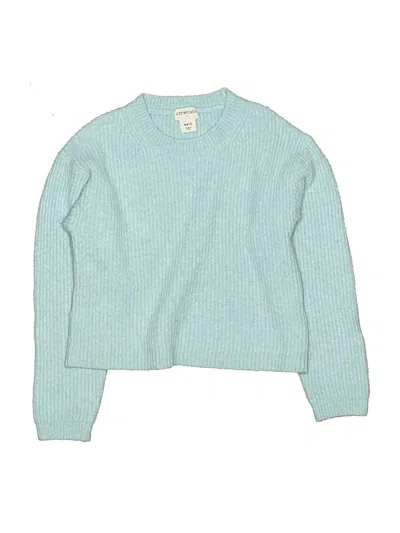 Pre-owned Crewcuts Outlet Kids' Pullover Sweater In Teal
