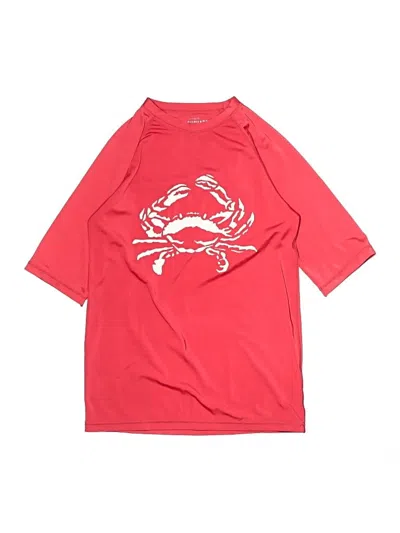 Pre-owned Crewcuts Outlet Kids' Rash Guard In Red