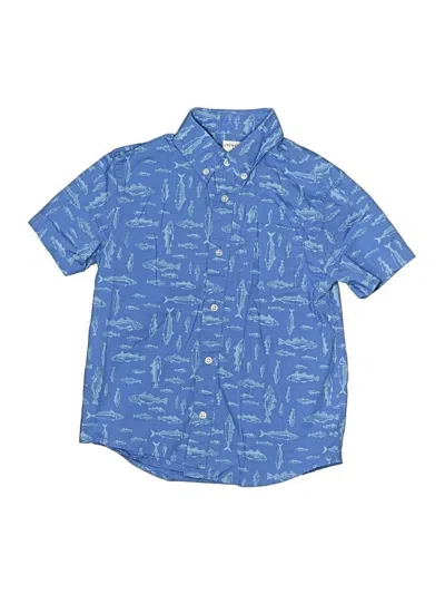 Pre-owned Crewcuts Outlet Kids' Short Sleeve Button Down Shirt In Blue