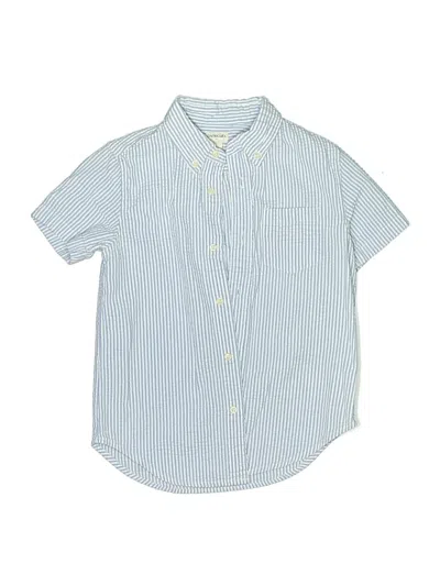 Pre-owned Crewcuts Outlet Kids' Short Sleeve Button Down Shirt In Blue