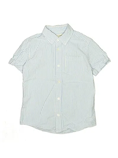 Pre-owned Crewcuts Outlet Kids' Short Sleeve Button Down Shirt In Blue