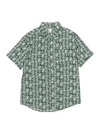 Pre-owned Crewcuts Outlet Kids' Short Sleeve Button Down Shirt In Green