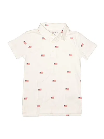 Pre-owned Crewcuts Outlet Kids' Short Sleeve Button Down Shirt In Ivory