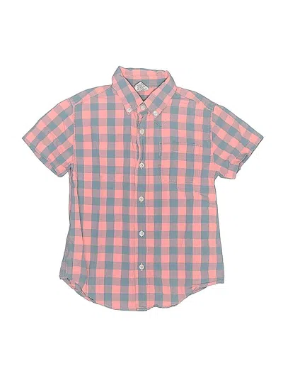 Pre-owned Crewcuts Outlet Kids' Short Sleeve Button Down Shirt In Pink