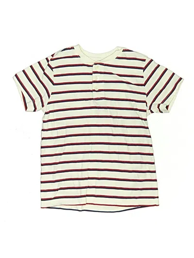Pre-owned Crewcuts Outlet Kids' Short Sleeve Henley Shirt In Ivory