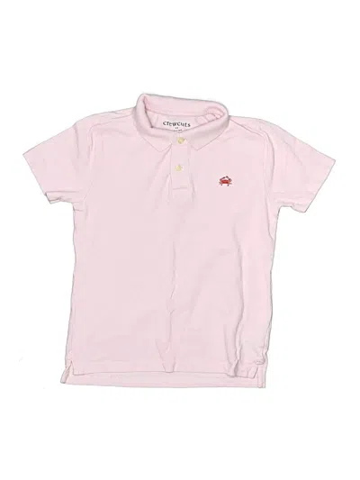 Pre-owned Crewcuts Outlet Kids' Short Sleeve Polo Shirt In Pink